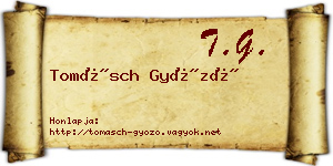 Tomásch Győző névjegykártya